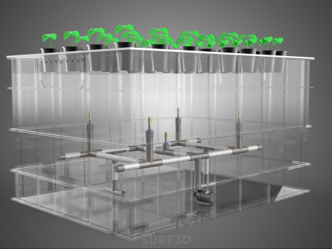 묘목 에어로포닉 박스 그리드 식물 뿌리 트레이 재배 정원 3D 모델