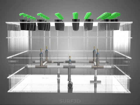 SEEDLING AEROPONICS BOX GRID PLANT ROOT TRAY CULTIVATION GARDEN 3D Model