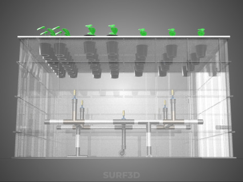 묘목 에어로포닉 박스 그리드 식물 뿌리 트레이 재배 정원 3D 모델