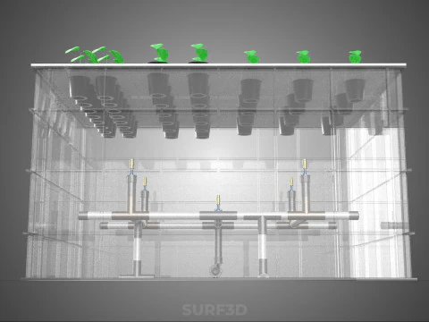 SEEDLING AEROPONICS BOX GRID PLANT ROOT TRAY CULTIVATION GARDEN 3D Model