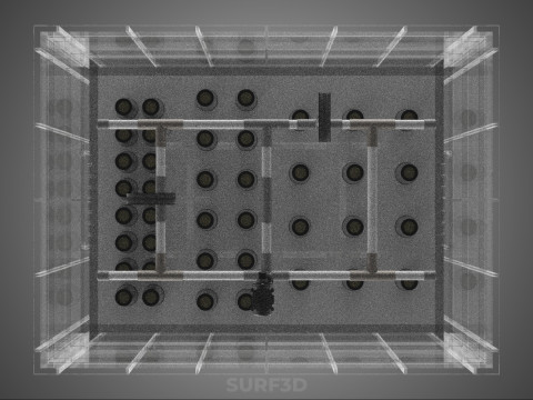 묘목 에어로포닉 박스 그리드 식물 뿌리 트레이 재배 정원 3D 모델