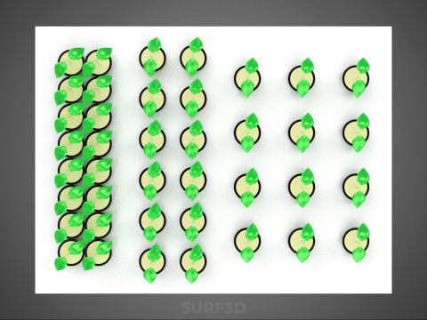 묘목 에어로포닉 박스 그리드 식물 뿌리 트레이 재배 정원 3D 모델