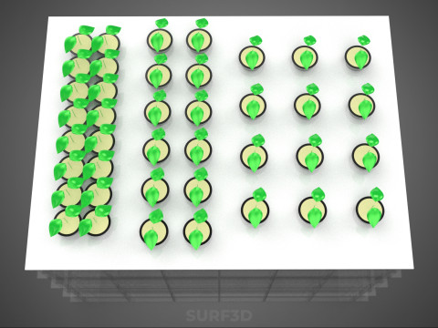 묘목 에어로포닉 박스 그리드 식물 뿌리 트레이 재배 정원 3D 모델
