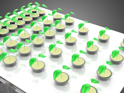 묘목 에어로포닉 박스 그리드 식물 뿌리 트레이 재배 정원 3D 모델