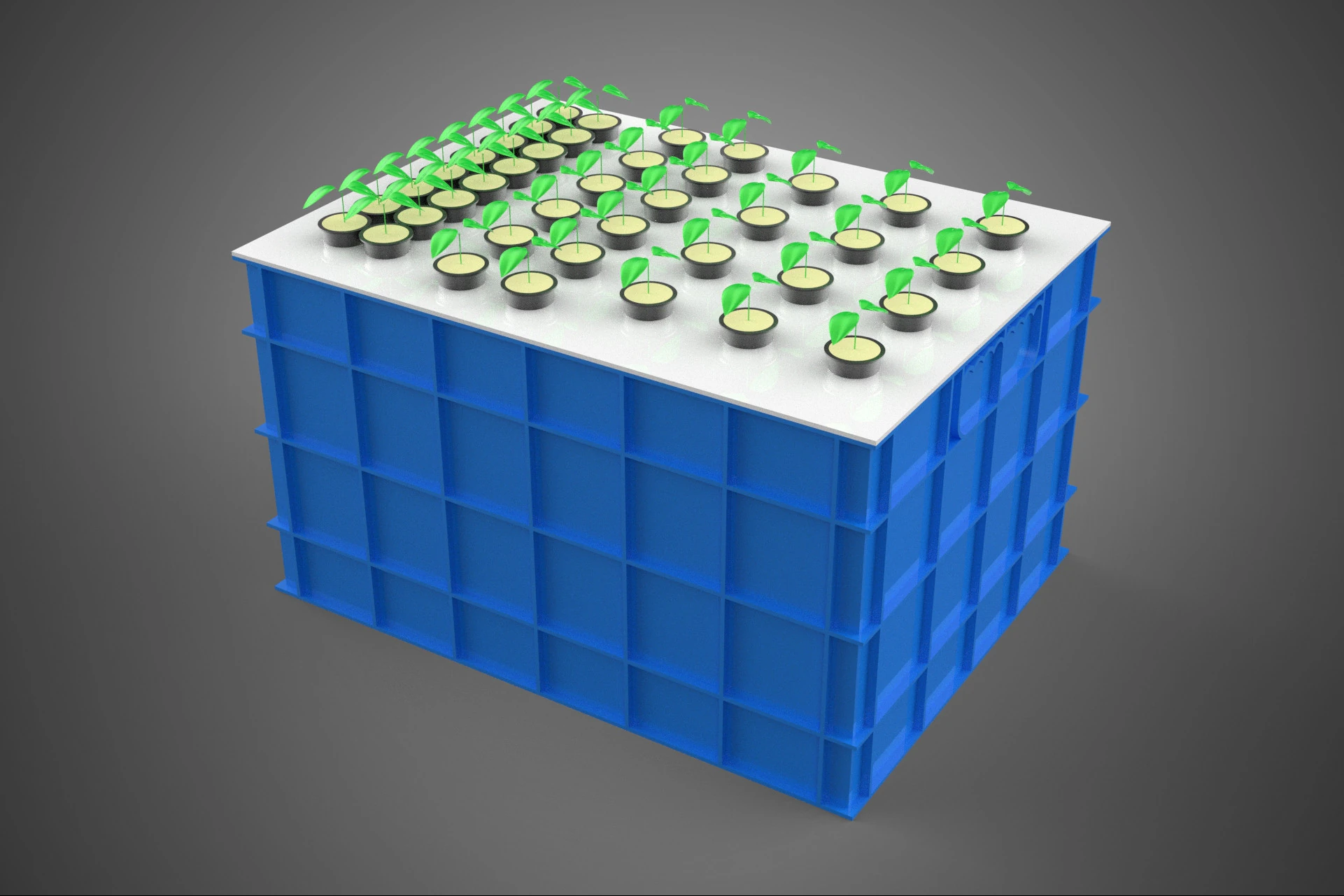 WATER TANK CRATE STORAGE CONTAINER AEROPONIC PLANT GROW FARM 3D Model .c4d .max .obj .3ds .fbx .stl .blend 