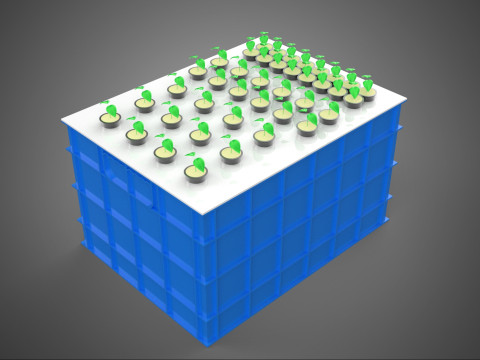 ZBIORNIK NA WODĘ POJEMNIK DO PRZECHOWYWANIA AEROPONICZNA FARMA ROŚLIN Model 3D