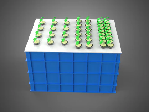 WATER TANK CRATE STORAGE CONTAINER AEROPONIC PLANT GROW FARM 3D Model