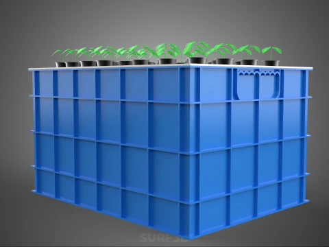 WATER TANK CRATE STORAGE CONTAINER AEROPONIC PLANT GROW FARM 3D Model