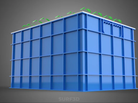 WATER TANK CRATE STORAGE CONTAINER AEROPONIC PLANT GROW FARM 3D Model