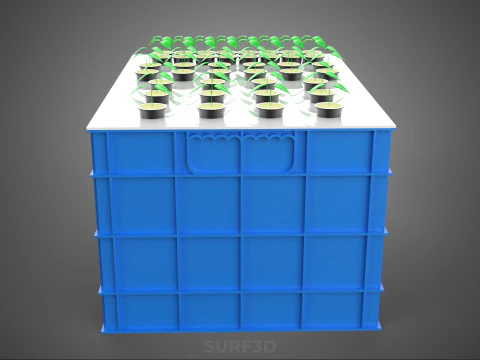 WATER TANK CRATE STORAGE CONTAINER AEROPONIC PLANT GROW FARM 3D Model