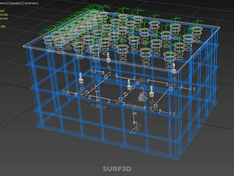 WATER TANK CRATE STORAGE CONTAINER AEROPONIC PLANT GROW FARM 3D Model