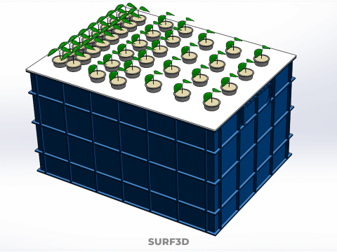 ZBIORNIK NA WODĘ POJEMNIK DO PRZECHOWYWANIA AEROPONICZNA FARMA ROŚLIN Model 3D
