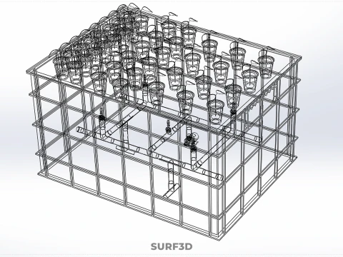 WATER TANK CRATE STORAGE CONTAINER AEROPONIC PLANT GROW FARM 3D Model