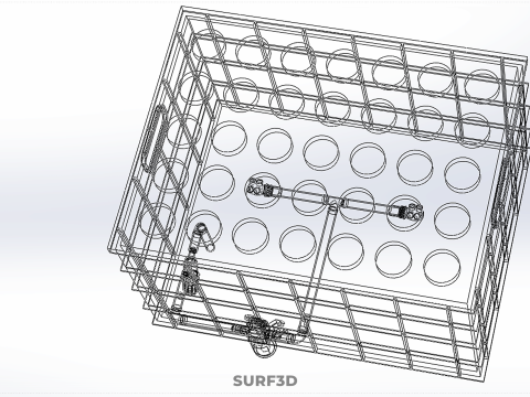 BEWÄSSERUNGSROHR SPRÜHEN LAYOUT AEROPONIC PFLANZENLOCHKULTIVIERUNG 3D Modell