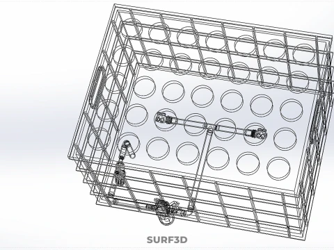 IRRIGATION PIPE SPRAYING LAYOUT AEROPONIC PLANT HOLE CULTIVATION 3D Model
