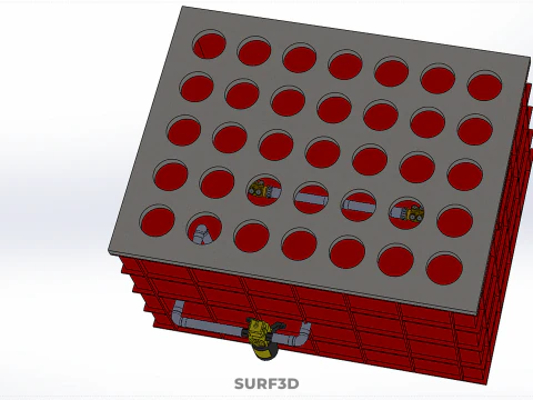 IRRIGATION PIPE SPRAYING LAYOUT AEROPONIC PLANT HOLE CULTIVATION 3D Model