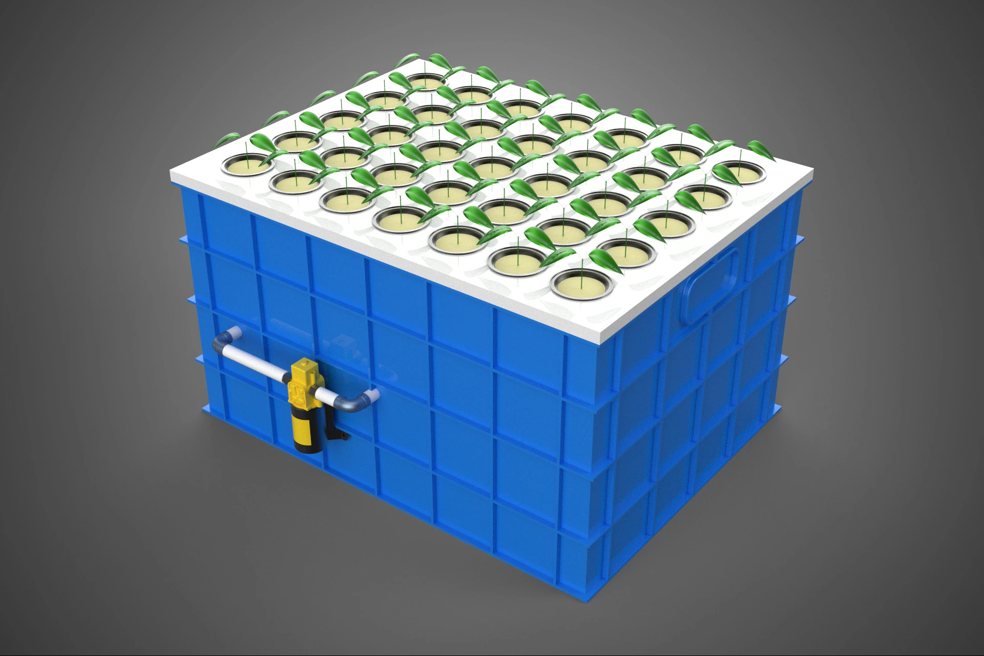 AEROPONIC SPRAY PLANT CROP TANK NET POTS WATER PUMP GROWING TRAY 3D Model .c4d .max .obj .3ds .fbx .stl .blend 