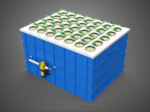 Oprysk aeroponiczny Zbiornik na rośliny Zbiornik siatkowy DONICZKI POMPA WODNA TACKA DO WZROSTU Model 3D