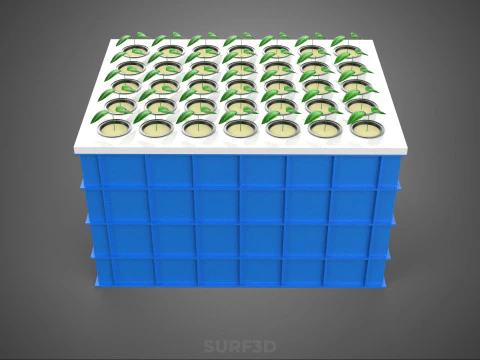 AEROPONIC SPRAY PLANT CROP TANK NET POTS WATER PUMP GROWING TRAY 3D Model