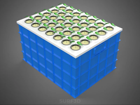 AEROPONIC SPRAY PLANT CROP TANK NET POTS WATER PUMP GROWING TRAY 3D Model