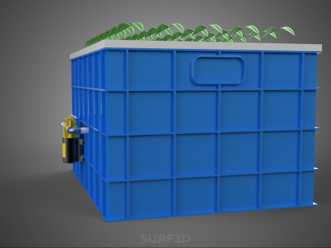 에어로포닉 스프레이 식물 작물 탱크 그물 화분 물 펌프 재배 트레이 3D 모델