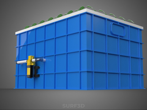 에어로포닉 스프레이 식물 작물 탱크 그물 화분 물 펌프 재배 트레이 3D 모델