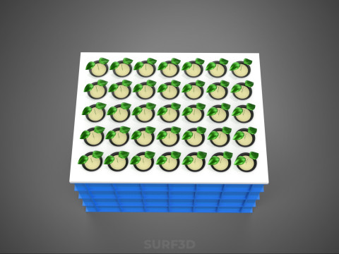 에어로포닉 스프레이 식물 작물 탱크 그물 화분 물 펌프 재배 트레이 3D 모델