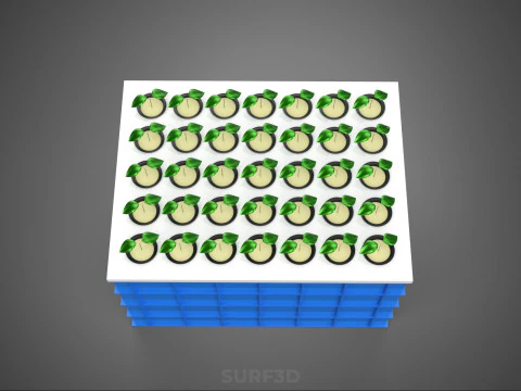 AEROPONIC SPRAY PLANT CROP TANK NET POTS WATER PUMP GROWING TRAY 3D Model