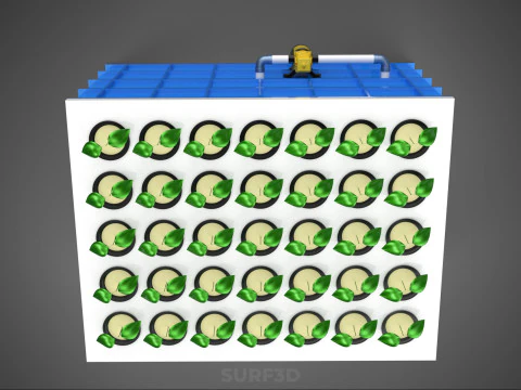 AEROPONIC SPRAY PLANT CROP TANK NET POTS WATER PUMP GROWING TRAY 3D Model