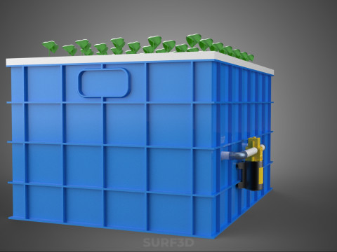 에어로포닉 스프레이 식물 작물 탱크 그물 화분 물 펌프 재배 트레이 3D 모델