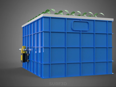 AEROPONIC SPRAY PLANT CROP TANK NET POTS WATER PUMP GROWING TRAY 3D Model