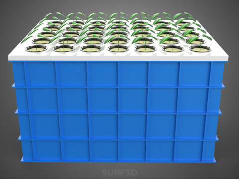 에어로포닉 스프레이 식물 작물 탱크 그물 화분 물 펌프 재배 트레이 3D 모델