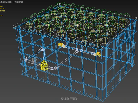 AEROPONIC SPRAY PLANT CROP TANK NET POTS WATER PUMP GROWING TRAY 3D Model