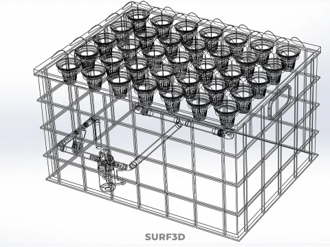 AEROPONIC SPRAY PLANT CROP TANK NET POTS WATER PUMP GROWING TRAY 3D Model