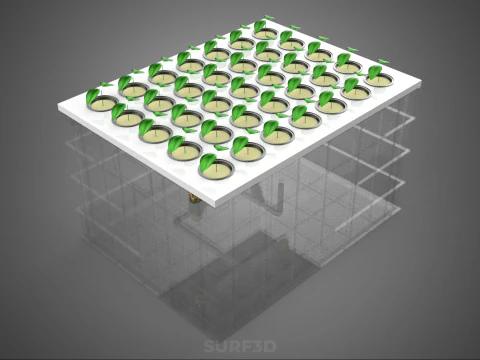 TRANSPARENT AEROPONIC PLANT CROP NET POT CUP WATERPUMP GROW TRAY 3D Model