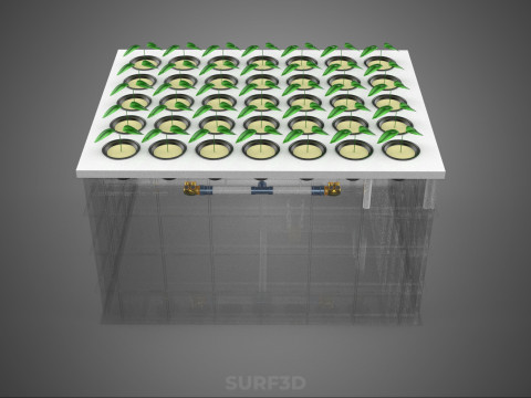 BANDEJA DE CULTIVO DE BOMBA DE AGUA DE COPA DE RED DE CULTIVO DE PLANTAS AEROPÓNICAS TRANSPARENTES Modelo 3D