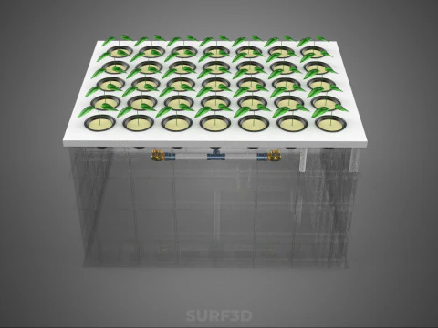 TRANSPARENT AEROPONIC PLANT CROP NET POT CUP WATERPUMP GROW TRAY 3D Model