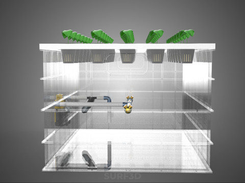 BANDEJA DE CULTIVO DE BOMBA DE AGUA DE COPA DE RED DE CULTIVO DE PLANTAS AEROPÓNICAS TRANSPARENTES Modelo 3D