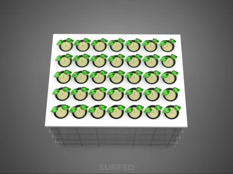 TRANSPARENT AEROPONIC PLANT CROP NET POT CUP WATERPUMP GROW TRAY 3D Model