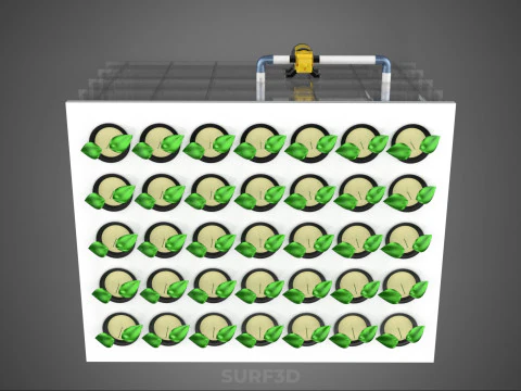 TRANSPARENT AEROPONIC PLANT CROP NET POT CUP WATERPUMP GROW TRAY 3D Model