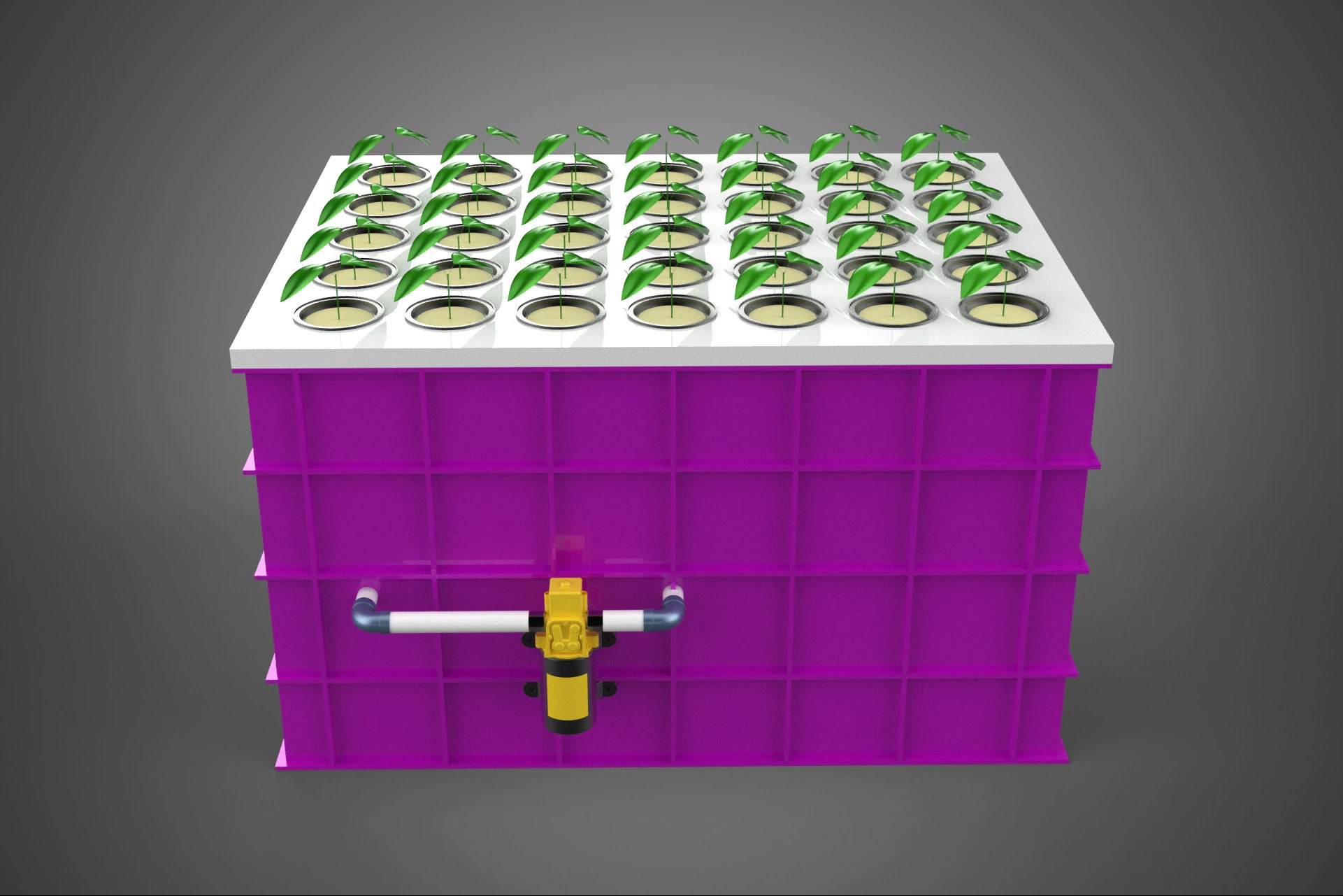 HYDROPONICS AEROPONICS DWC GROWING CLONE STATION MIST PUMP CYCLE 3D Model .c4d .max .obj .3ds .fbx .stl .blend 
