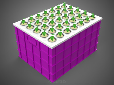 हाइड्रोपोनिक्स एरोपोनिक्स डीडब्ल्यूसी का बढ़ता क्लोन स्टेशन धुंध पंप चक्र 3D मॉडल