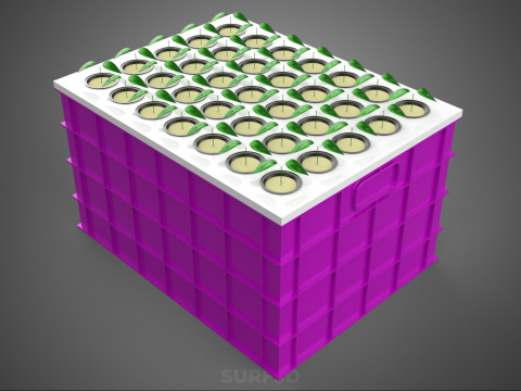 हाइड्रोपोनिक्स एरोपोनिक्स डीडब्ल्यूसी का बढ़ता क्लोन स्टेशन धुंध पंप चक्र 3D मॉडल