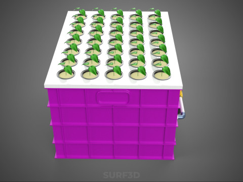 हाइड्रोपोनिक्स एरोपोनिक्स डीडब्ल्यूसी का बढ़ता क्लोन स्टेशन धुंध पंप चक्र 3D मॉडल