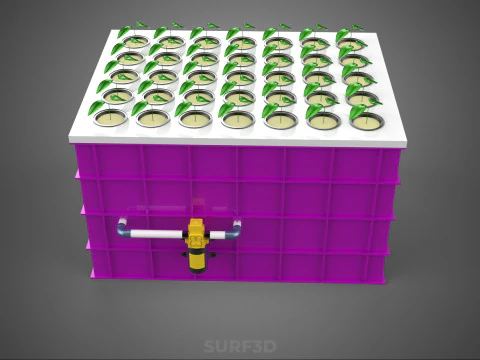 HYDROPONICS AEROPONICS DWC GROWING CLONE STATION MIST PUMP CYCLE 3D Model