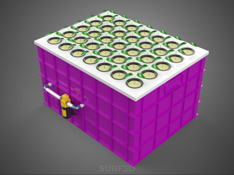 हाइड्रोपोनिक्स एरोपोनिक्स डीडब्ल्यूसी का बढ़ता क्लोन स्टेशन धुंध पंप चक्र 3D मॉडल