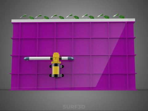 हाइड्रोपोनिक्स एरोपोनिक्स डीडब्ल्यूसी का बढ़ता क्लोन स्टेशन धुंध पंप चक्र 3D मॉडल