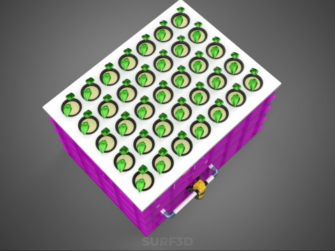 हाइड्रोपोनिक्स एरोपोनिक्स डीडब्ल्यूसी का बढ़ता क्लोन स्टेशन धुंध पंप चक्र 3D मॉडल