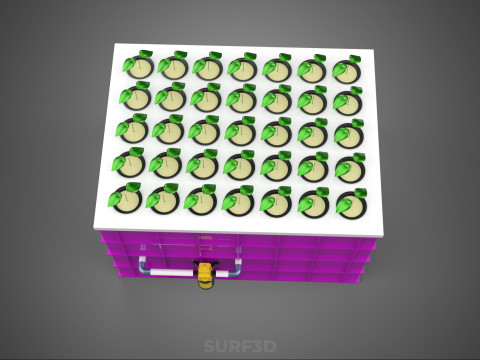 हाइड्रोपोनिक्स एरोपोनिक्स डीडब्ल्यूसी का बढ़ता क्लोन स्टेशन धुंध पंप चक्र 3D मॉडल