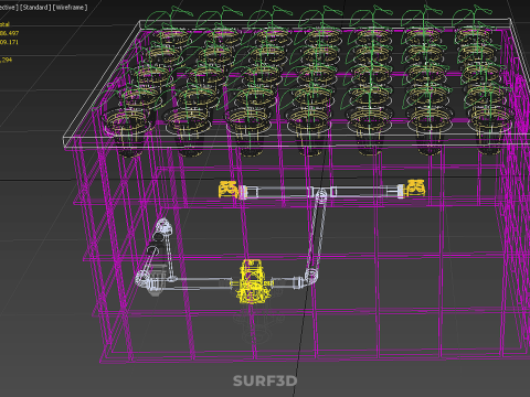हाइड्रोपोनिक्स एरोपोनिक्स डीडब्ल्यूसी का बढ़ता क्लोन स्टेशन धुंध पंप चक्र 3D मॉडल